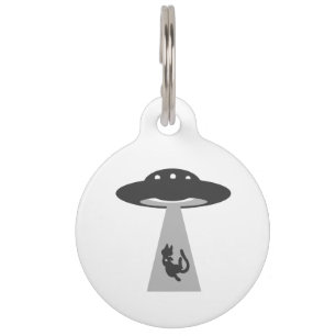 Médaillon Pour Animaux UFO kidnaps cat - Choisir la couleur arrière - pl
