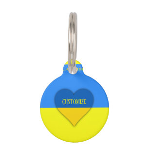 Médaillon Pour Animaux Ukraine Drapeau bleu jaune Thunder_Cove