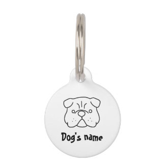 Médaillon Pour Animaux Un design de chien mignon simple et personnalisabl