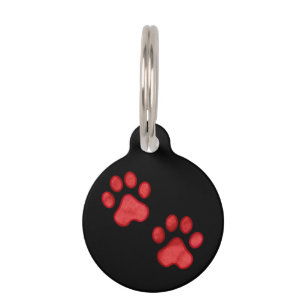 Médaillon Pour Animaux Un Empreinte de patte rouge, un animal de compagni