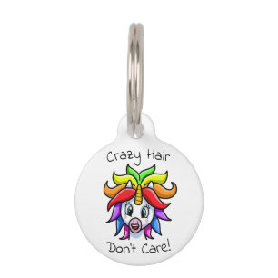 Médaillon Pour Animaux Unicorn Crazy Hair s'en fiche