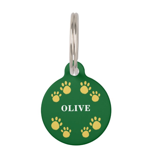 Médaillon Pour Animaux Unique Personnalisable, Pattes (Devant)