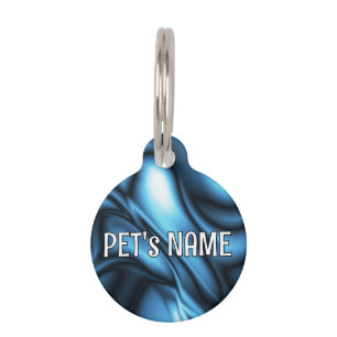 Médaillon Pour Animaux Vague de soie bleue