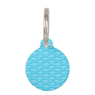 Médaillon Pour Animaux Vagues d'eau de mer bleu pastel Océan paisible