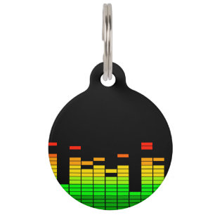 Médaillon Pour Animaux Vibes de l'égaliseur du Beat of DJ Music Black