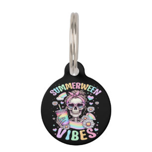 Médaillon Pour Animaux Vibes de Summerween Douce Fille Squelette Été Hall