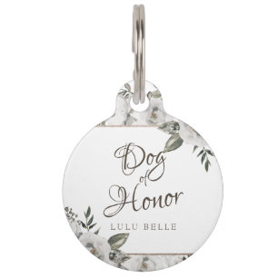 Médaillon Pour Animaux Vintage cerisier blanc de la charpente florale Chi