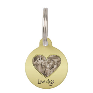 Médaillon Pour Animaux Vintage Romance couple, homme et femme, or