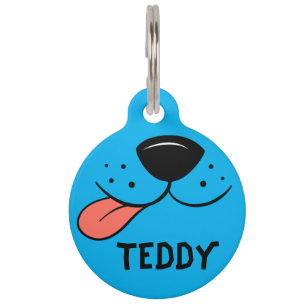 Médaillon Pour Animaux Visage de chien avec langue