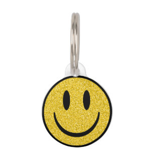 Médaillon Pour Animaux Visage de sourire parties scintillant