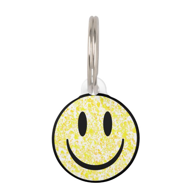 Médaillon Pour Animaux Visage Souriant Éclaboussé (Devant)