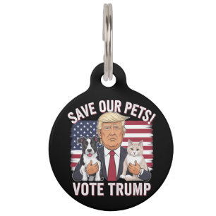 Médaillon Pour Animaux Votez Trump Sauvez Nos Animaux Chats Chiens 2024 E
