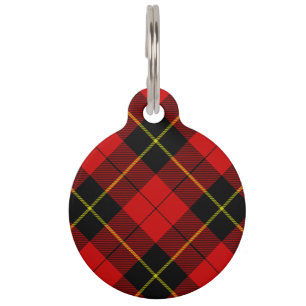 Médaillon Pour Animaux Wallace tartan rouge noir plaid