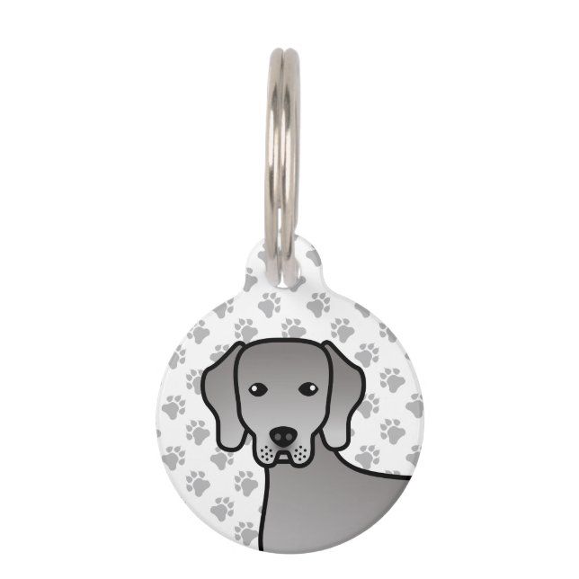 Médaillon Pour Animaux Weimaraner Chien mignonne Dessin de dessin & Info  (Devant)
