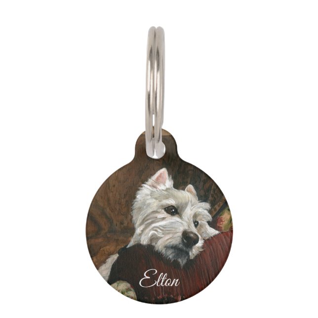 Médaillon Pour Animaux Westie sur canapé (Devant)