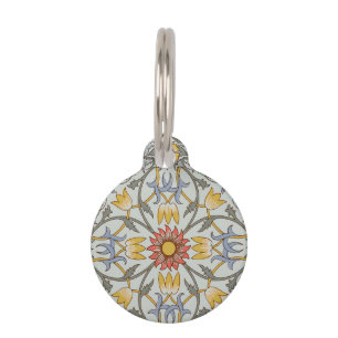 Médaillon Pour Animaux William Morris Floral Circle Flower Illustration