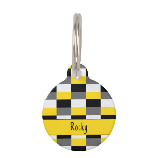 Médaillon Pour Animaux Yellow, Black and Gray Color Combination