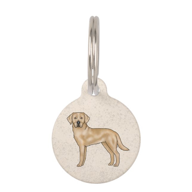 Médaillon Pour Animaux Yellow Labrador Retriever mignon Cartoon Lab Chien (Devant)