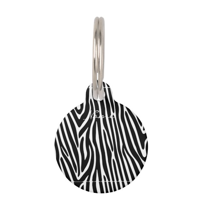 Médaillon Pour Animaux Zebra Stripes Motif Thunder_Cove (Dos)