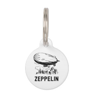 Médaillon Pour Animaux Zeppelin rétro vintage - Croquis Dirigeable