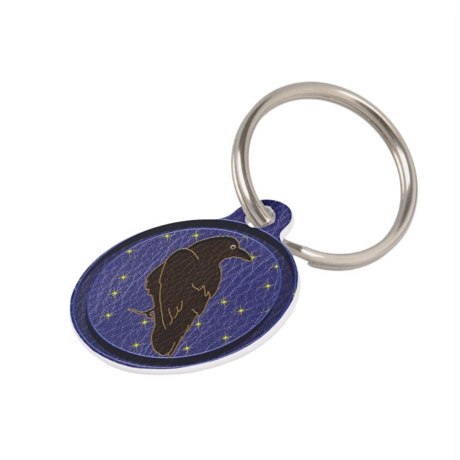 Médaillon Pour Animaux Zodiaque simili cuir Raven de Natif américain (Côté )