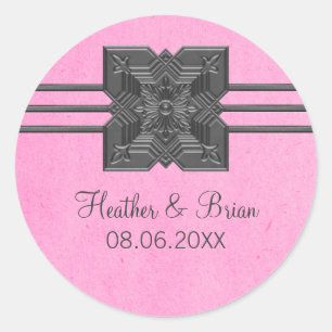 Médaillon rose Stickers Mariage à la frontière