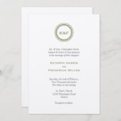 Médaillon vert d'herbe faire-part de mariage (Devant / Derrière)