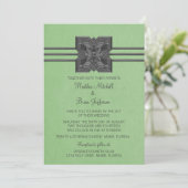 Médaillon vert - Invitation de mariage frontalier (Debout devant)