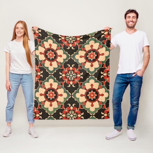 medaillonpatroon fleece deken (In situ)