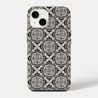 Medaillons en vogels filigraan ontwerp iPhone 14 hoesje