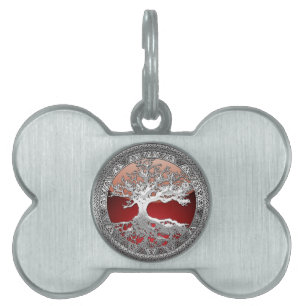 Médaillons Pour Animaux Domestiques [300] Arbre Celtique de Vie [Argent]