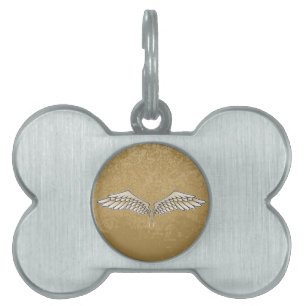 Médaillons Pour Animaux Domestiques Ailes beige