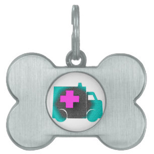 Médaillons Pour Animaux Domestiques ambulance bleue croix infirmière emt médecin médic