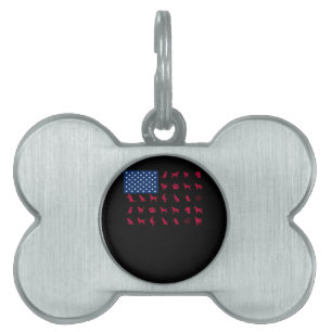 Médaillons Pour Animaux Domestiques Amoureux des Chiens Labrador Retriever USA Drape
