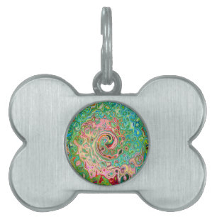 Médaillons Pour Animaux Domestiques Arc-en-ciel Super coloré rétro