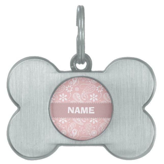 Médaillons Pour Animaux Domestiques Baby Pink Paisley (Devant)