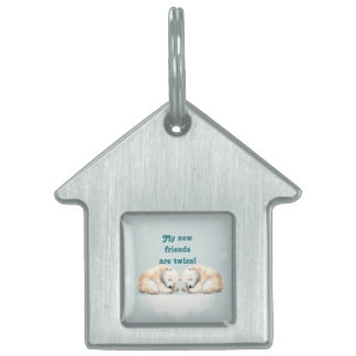Médaillons Pour Animaux Domestiques Baby shower Twins de l'ours polaire dormant