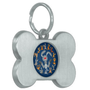 Médaillons Pour Animaux Domestiques Balise de lapins de caricature mignonne Mandala Pe