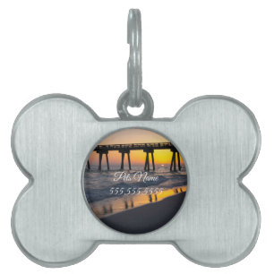 Médaillons Pour Animaux Domestiques Balise Golden Panama City Beach Sunset Reflection