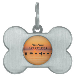 Médaillons Pour Animaux Domestiques Balise ID animal de compagnie Orange Lake Sunrise