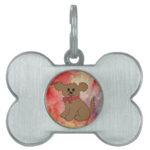 Médaillons Pour Animaux Domestiques Balise pour animal de compagnie en marbre rose
