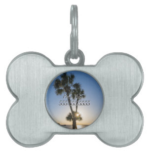 Médaillons Pour Animaux Domestiques Balise Silhouette Pet Ciseaux Palm Tree