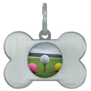Médaillons Pour Animaux Domestiques Ballons de golf colorés, tee de montagne