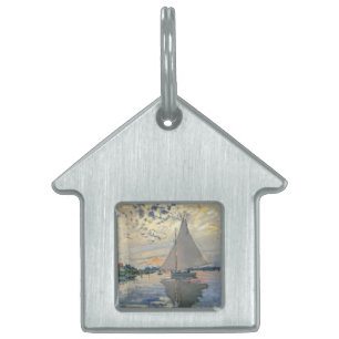 Médaillons Pour Animaux Domestiques Bateau à voile de Monet Impressionnisme français C