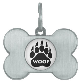 Médaillons Pour Animaux Domestiques Bear Paw Gay pride "WOOF" Chien Tag Bone Formé