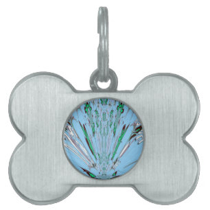 Médaillons Pour Animaux Domestiques Beau Aqua Bleu Extraordinaire Motif Art Floral