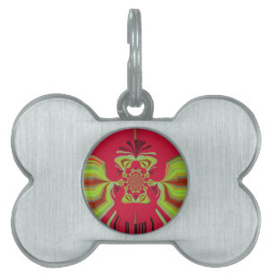 Médaillons Pour Animaux Domestiques Beau Extraordinaire Africain rouge Motif Motif