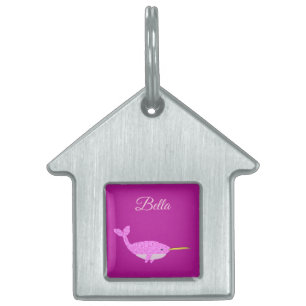 Médaillons Pour Animaux Domestiques Bébé Licorne Rose Mignonne Nom Personnalisé
