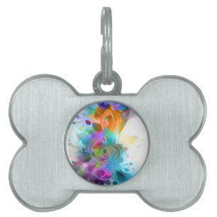 Médaillons Pour Animaux Domestiques Belle aquarelle colorée Couleur éclat Musique