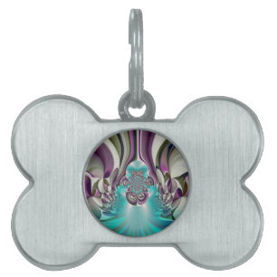 Médaillons Pour Animaux Domestiques Belle impression Angélique Purple et Cyan Abstrait